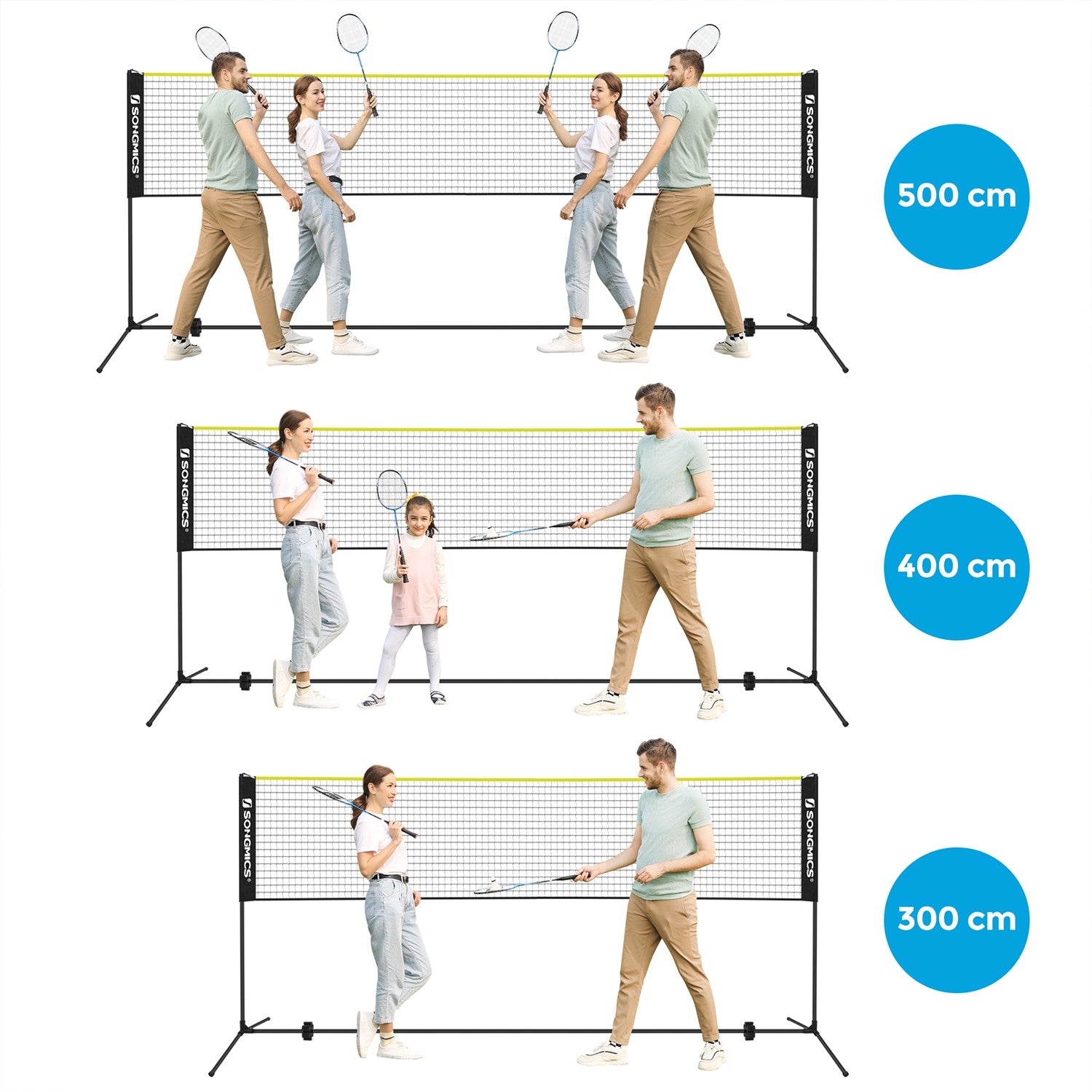 Portable Badminton Net - 4m - Adjustable Height