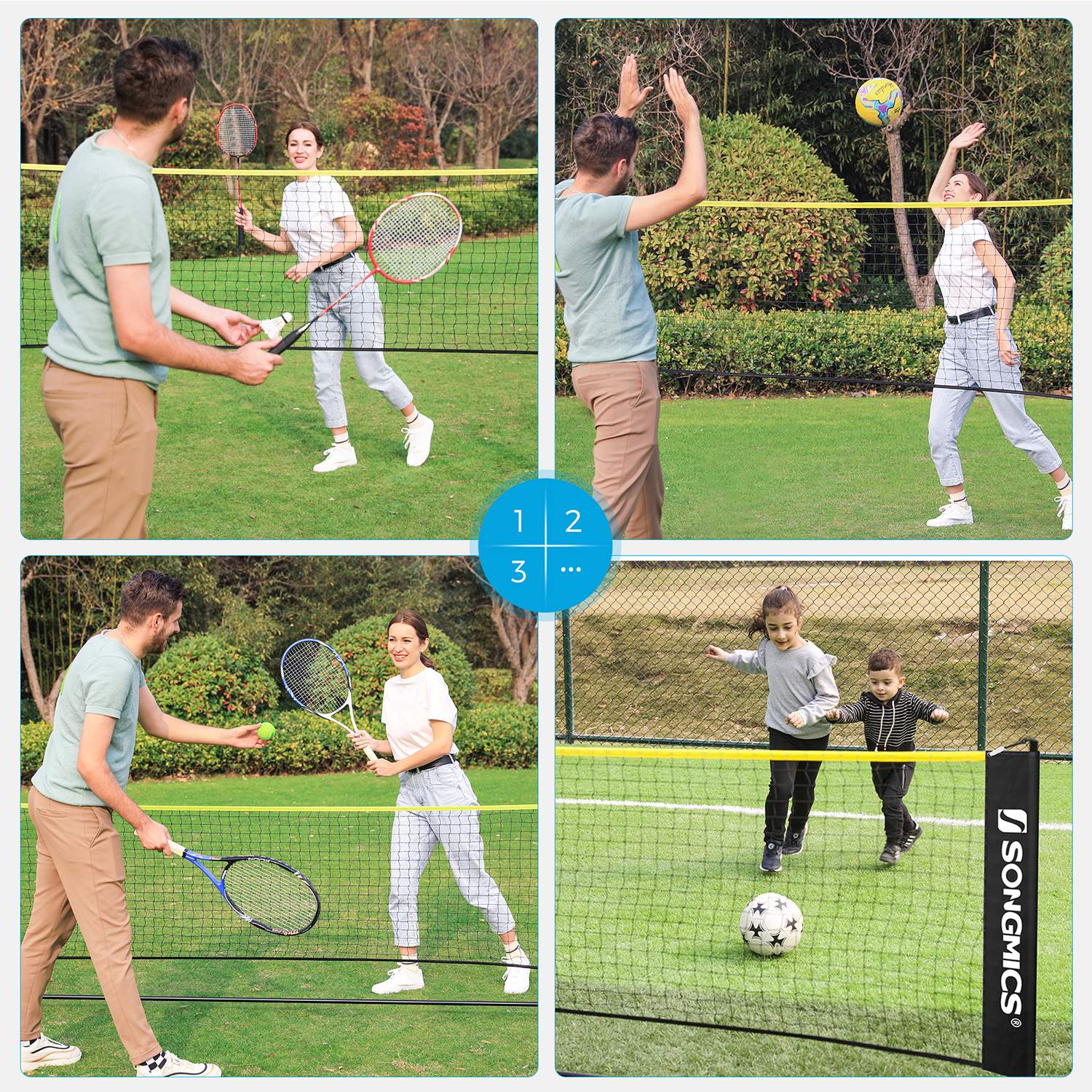 Portable Badminton Net - 4m - Adjustable Height