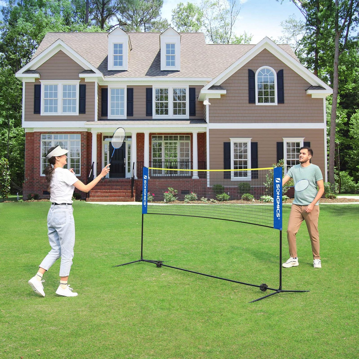 Portable Badminton Net - 4m - Adjustable Height