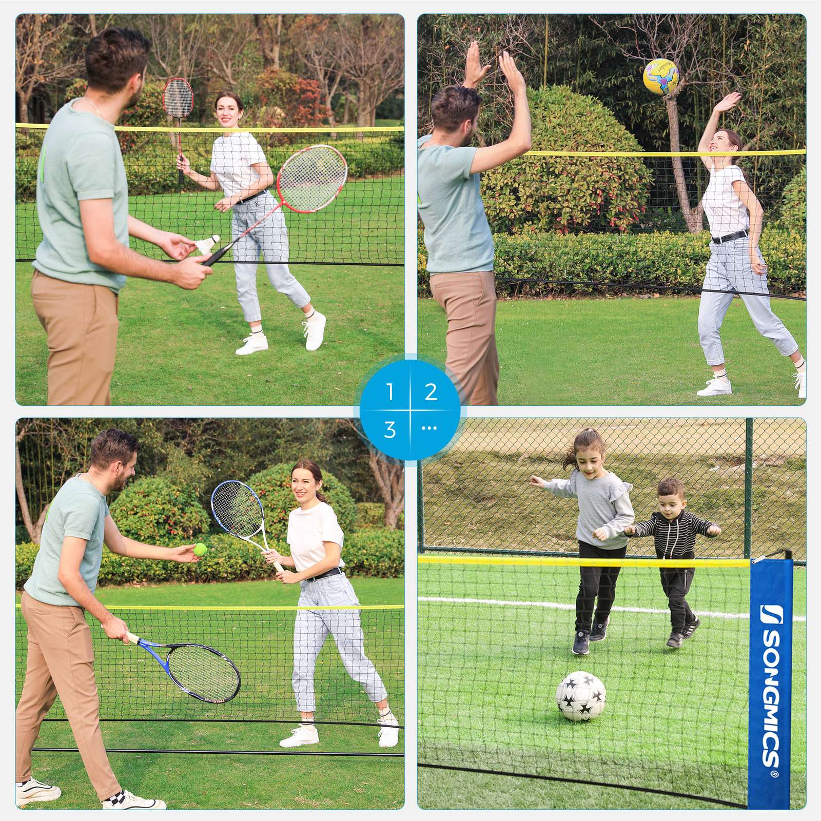Portable Badminton Net - 4m - Adjustable Height