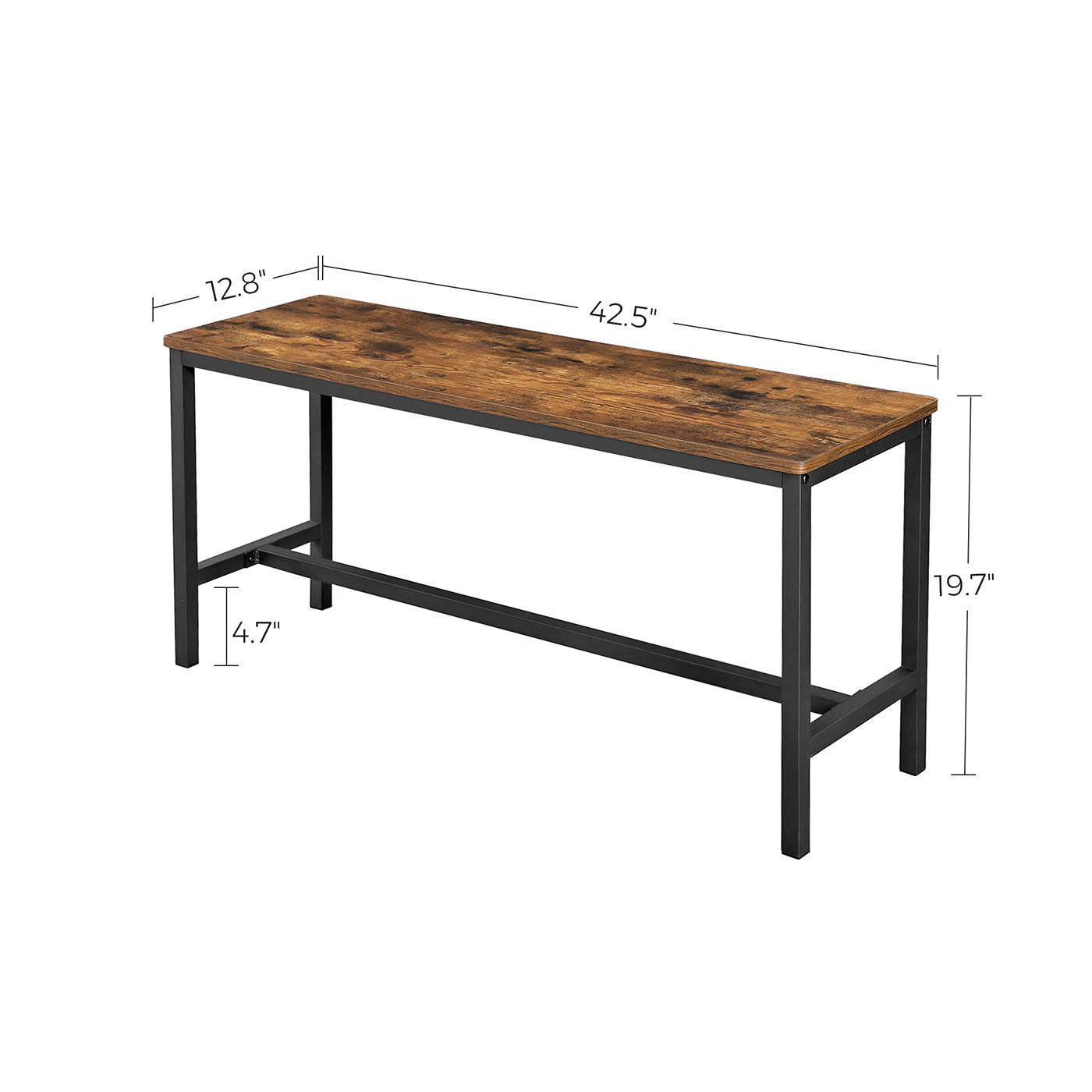 Indoor Benches - Metal - Rustic Brown - Set of 2