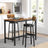 Set of 2 Bar Stools - PU Upholstered - Rustic Brown and Black