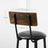 Set of 2 Bar Stools - PU Upholstered - Rustic Brown and Black