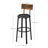 Set of 2 Bar Stools - PU Upholstered - Rustic Brown and Black