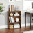 3-Tier Bookcase - Wood - Rustic Brown - Adjustable Shelves with Open Compartments