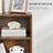 3-Tier Bookcase - Wood - Rustic Brown - Adjustable Shelves with Open Compartments