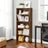 5-Tier Bookcase - Wood - Rustic Brown - Adjustable Storage Shelves