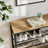 Shoe Rack - Steel - Honey Brown and Black - 4 Mesh Shelves with Large Surface for Bags