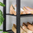 Shoe Rack - Steel - Honey Brown and Black - 4 Mesh Shelves with Large Surface for Bags