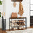 3-Tier Shoe Organizer - Metal - Rustic Brown and Black - Grid Shelves for Up to 6 Pairs