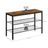 3-Tier Shoe Organizer - Metal - Rustic Brown and Black - Grid Shelves for Up to 6 Pairs