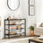 Shoe Rack - Steel - Rustic Brown and Black - 4-Tier with Mesh Shelves