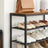 Shoe Rack - Steel - Rustic Brown and Black - 4-Tier with Mesh Shelves