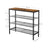 Shoe Rack - Steel - Rustic Brown and Black - 4-Tier with Mesh Shelves