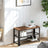 Shoe Bench - Steel Frame - Hazelnut Brown and Black - 3-Tier Storage with Seat and Shelf
