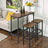 Narrow Rectangular Bar Table - Metal - Rustic Brown and Black