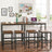 Narrow Rectangular Bar Table - Metal - Rustic Brown and Black