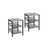 Nightstand Set - Steel Frame - Greige and Black - Adjustable Mesh Shelves