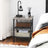 Nightstand Set - Steel Frame - Greige and Black - Adjustable Mesh Shelves