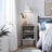 Stackable End Table - Steel - Greige and Black - Open Storage Compartment