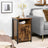 Nightstand - Metal - Rustic Brown and Black