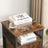 Side Table - Wood - Rustic Brown and Black - Open Shelf and Storage Cabinet