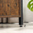 Side Table - Wood - Rustic Brown and Black - Open Shelf and Storage Cabinet