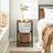 Side Table - Wood - Rustic Brown and Black - X-Shape Frame with 2 Storage Shelves