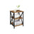 Side Table - Wood - Rustic Brown and Black - X-Shape Frame with 2 Storage Shelves