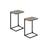 C-Shaped Side Tables Set of 2 - Metal Frame - Heather Greige - Industrial Aesthetic