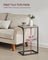 C-Shaped Side Tables Set of 2 - Metal Frame - Heather Greige - Industrial Aesthetic
