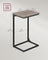 C-Shaped Side Tables Set of 2 - Metal Frame - Heather Greige - Industrial Aesthetic
