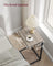 C-Shaped Side Tables Set of 2 - Metal Frame - Heather Greige - Industrial Aesthetic