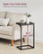 C-Shaped Side Tables Set of 2 - Industrial Metal Frame - Grey Oak and Ink Black
