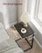 C-Shaped Side Tables Set of 2 - Industrial Metal Frame - Grey Oak and Ink Black