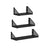 Metal Wall-Mounted Floating Shelves - Black - Set of 3 for Trinkets and Decorations