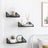 Metal Wall-Mounted Floating Shelves - Black - Set of 3 for Trinkets and Decorations