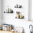 Metal Wall-Mounted Floating Shelves - Black - Set of 3 for Trinkets and Decorations