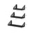 Metal Wall-Mounted Floating Shelves - Black - Set of 3 for Trinkets and Decorations