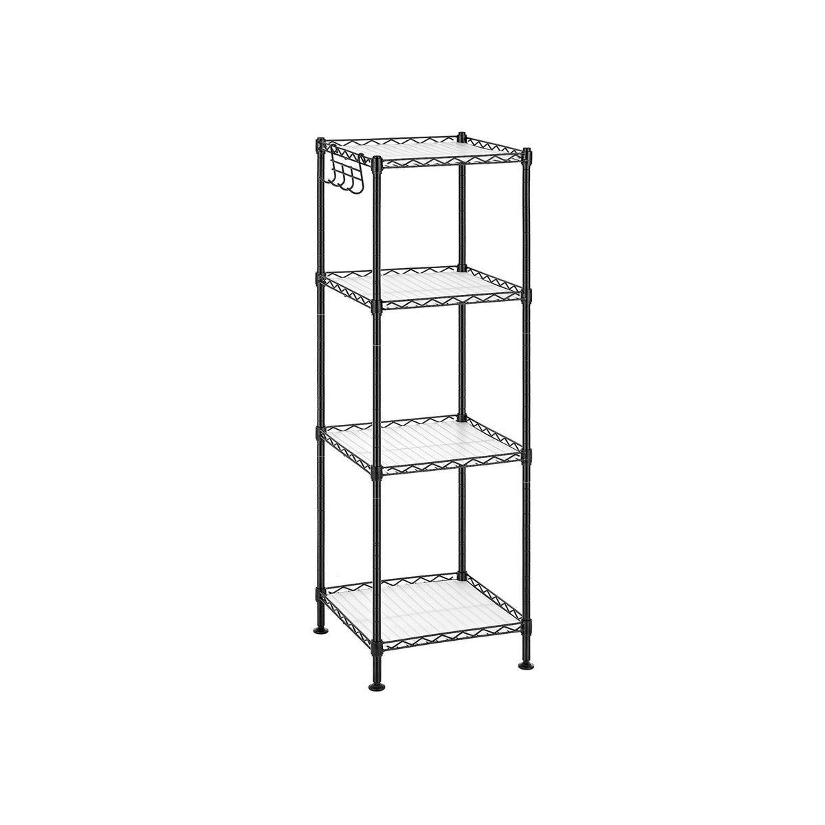 4-Tier Bathroom Shelf - Metal - Black
