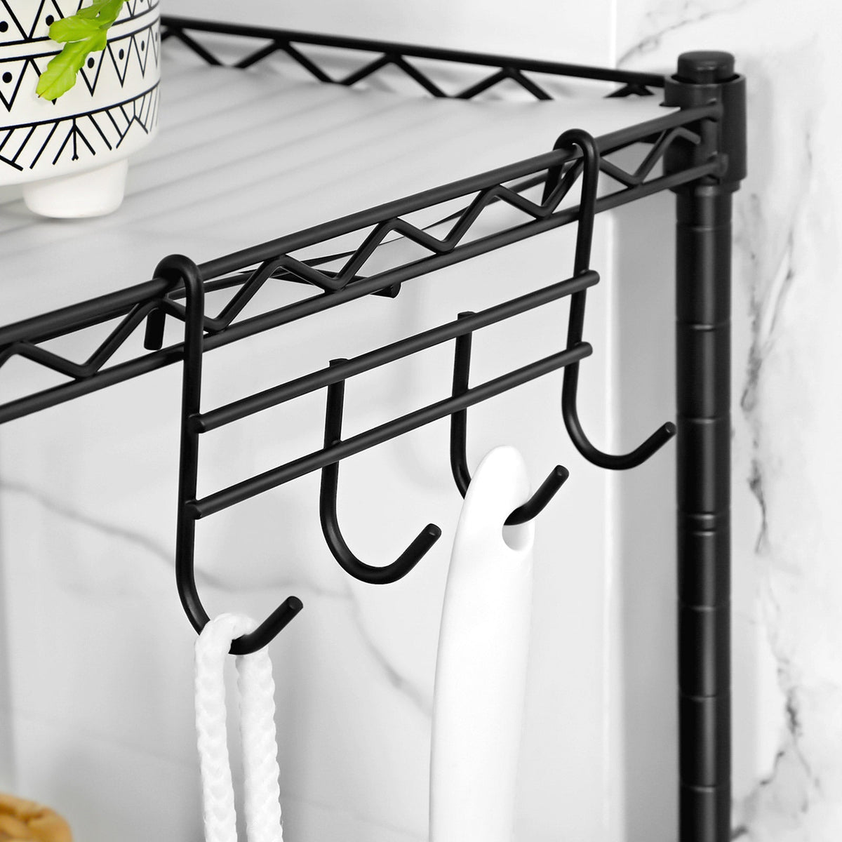 4-Tier Bathroom Shelf - Metal - Black