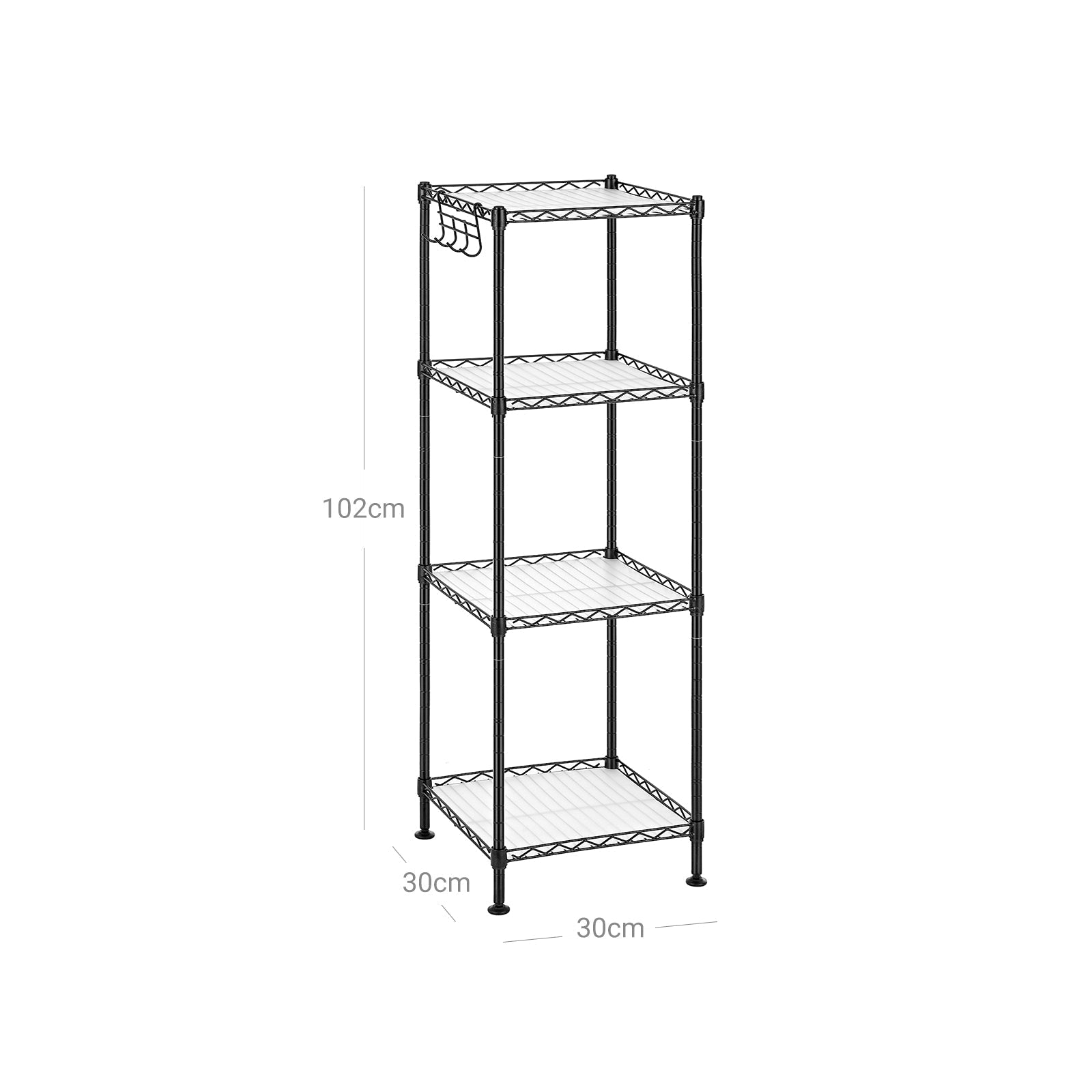 4-Tier Bathroom Shelf - Metal - Black