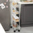 Narrow Metal Storage Cart - 4-Tier - Silver - Rolling Trolley for Small Spaces