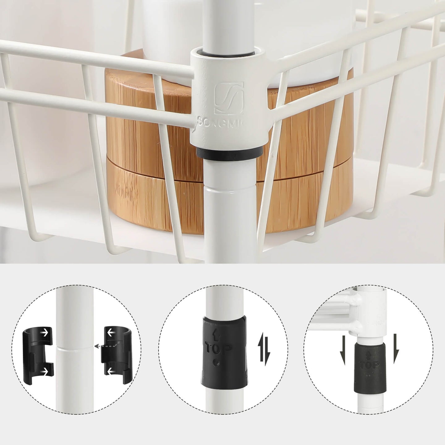Narrow Metal Storage Cart - 4-Tier - Silver - Rolling Trolley for Small Spaces