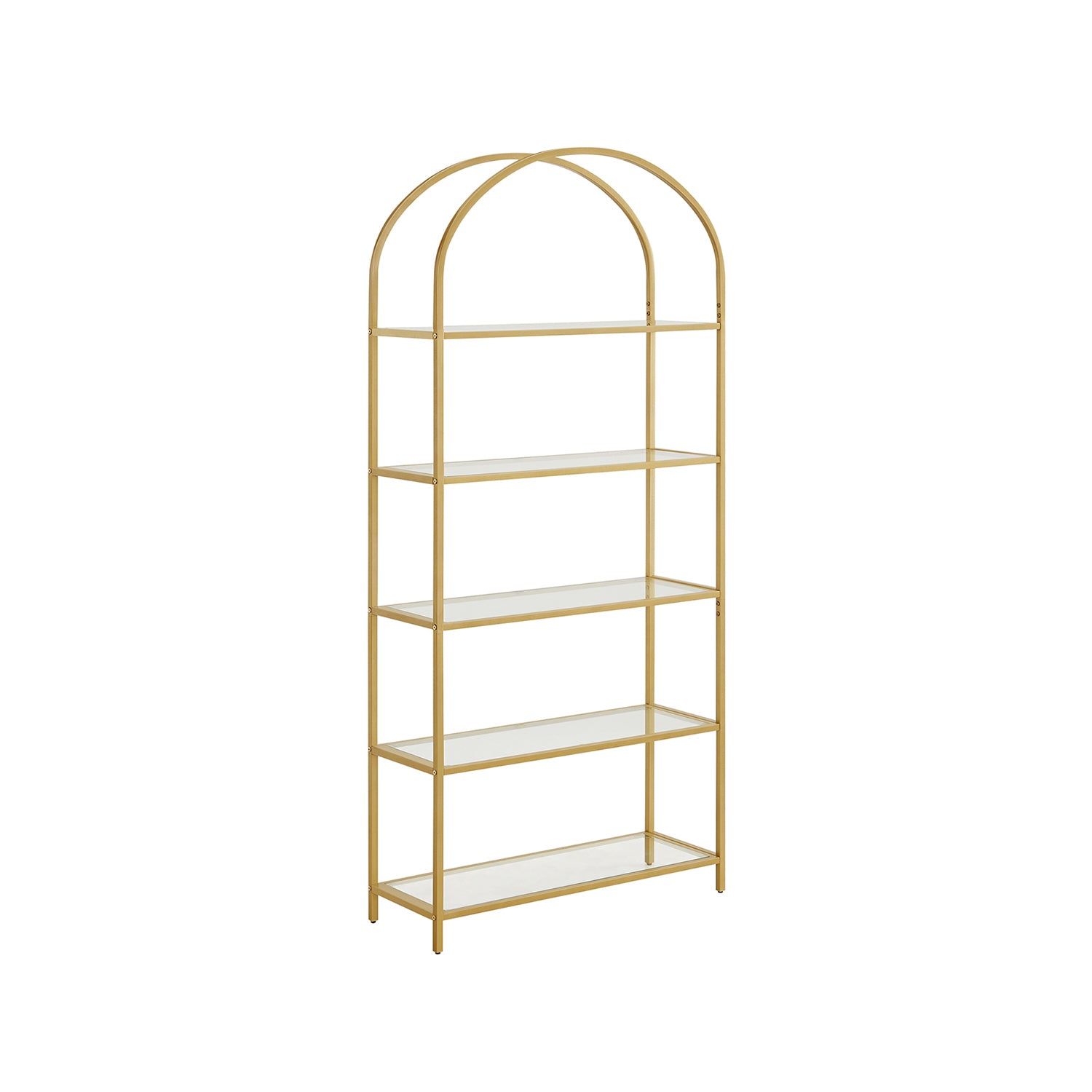 Ladder Golden Shelving Unit - Glass - Gold