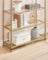 Ladder Shelving Unit - 5-Tier Design - Glass - Gold