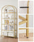 Ladder Shelving Unit - 5-Tier Design - Glass - Gold
