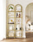 5-Tier Arched Shelf - Tempered Glass - Metallic Gold - Multi-Room Versatility