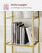 5-Tier Arched Shelf - Tempered Glass - Metallic Gold - Multi-Room Versatility