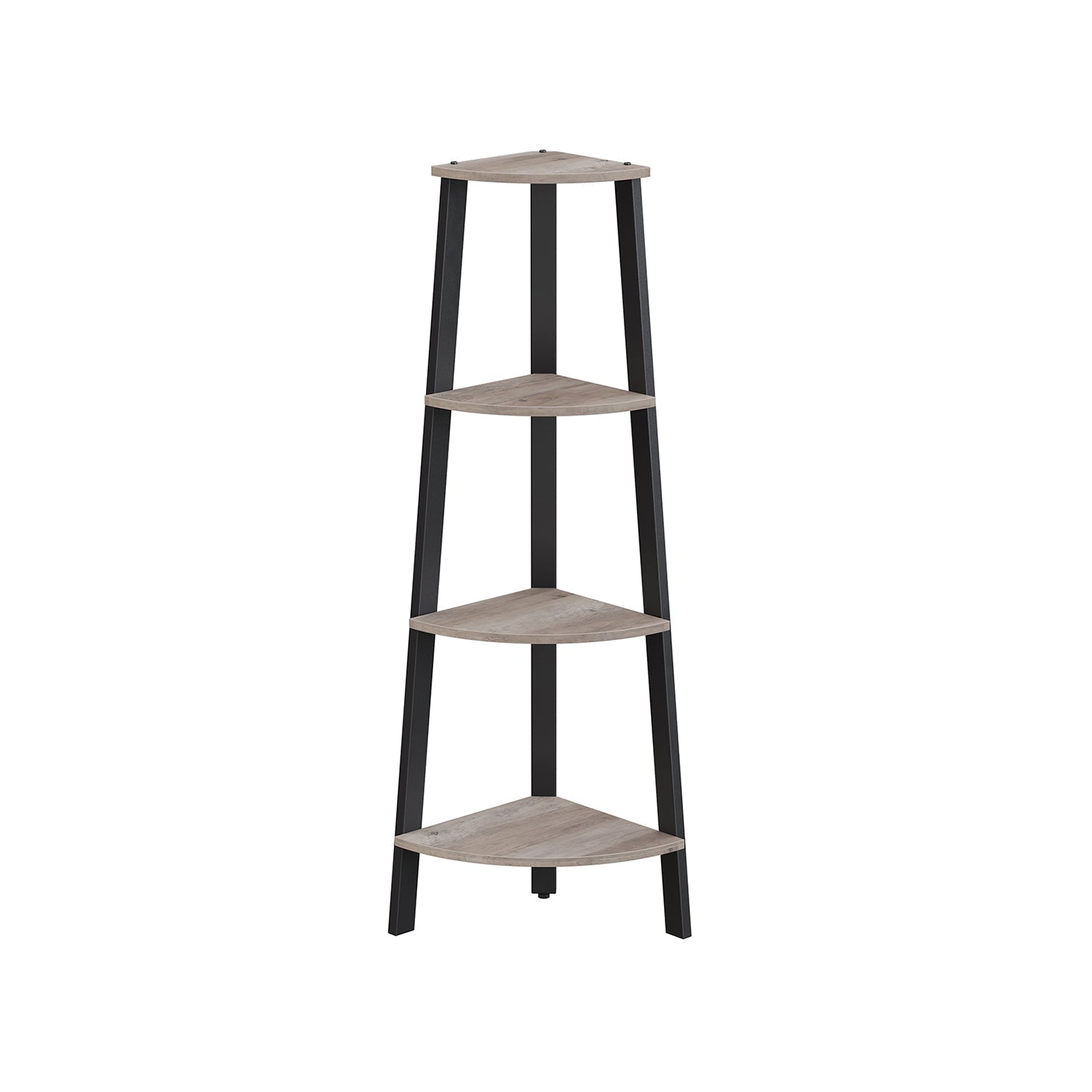 4-Tier Corner Shelf - MDF - Rustic Brown
